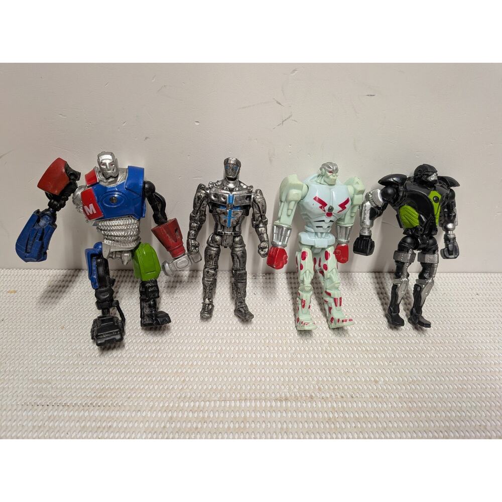 Real Steel Jakks Works 5" Action Figure Lot Of 4 Light Up Aton Zeus Metro Ambush